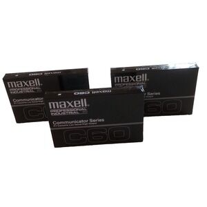 Maxwell Professional Industrial P/I Cassettes Low Noise C60 Set Of 3 Sealed New
